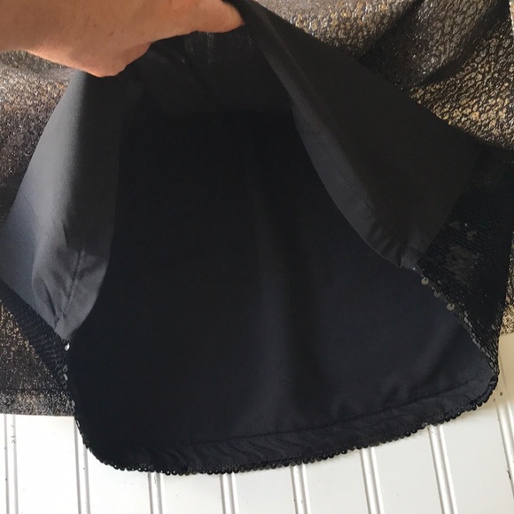 Sachin & Babi cocktail mini dress metallic gold silver black mesh sequin NWT - Picture 14 of 16